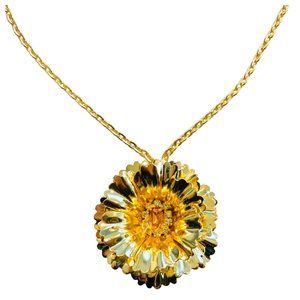 Beautiful and Feminine Topaz and Gold Floral Statement Necklace